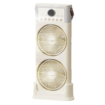 Ventilateur 50cm 650ml Chargement TYPE-C Autonomie de 3à9 h Temporisation libre Double ventilateur à 6 trous Ventilateur brumisateur